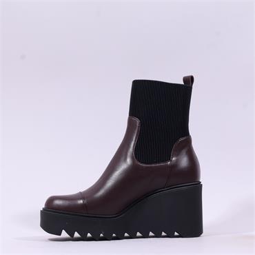Marco Moreo Liege Stretch Cuff Wedgeboot - Burgundy Leather